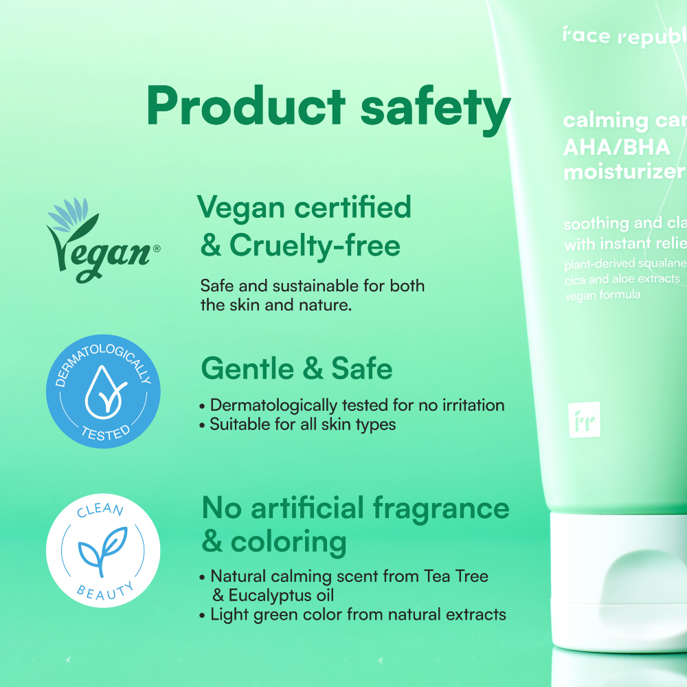 FACE REPUBLIC Calming Care Aha/Bha Moisturizer 50ml for Exfoliate and Clarifying Moisturizer