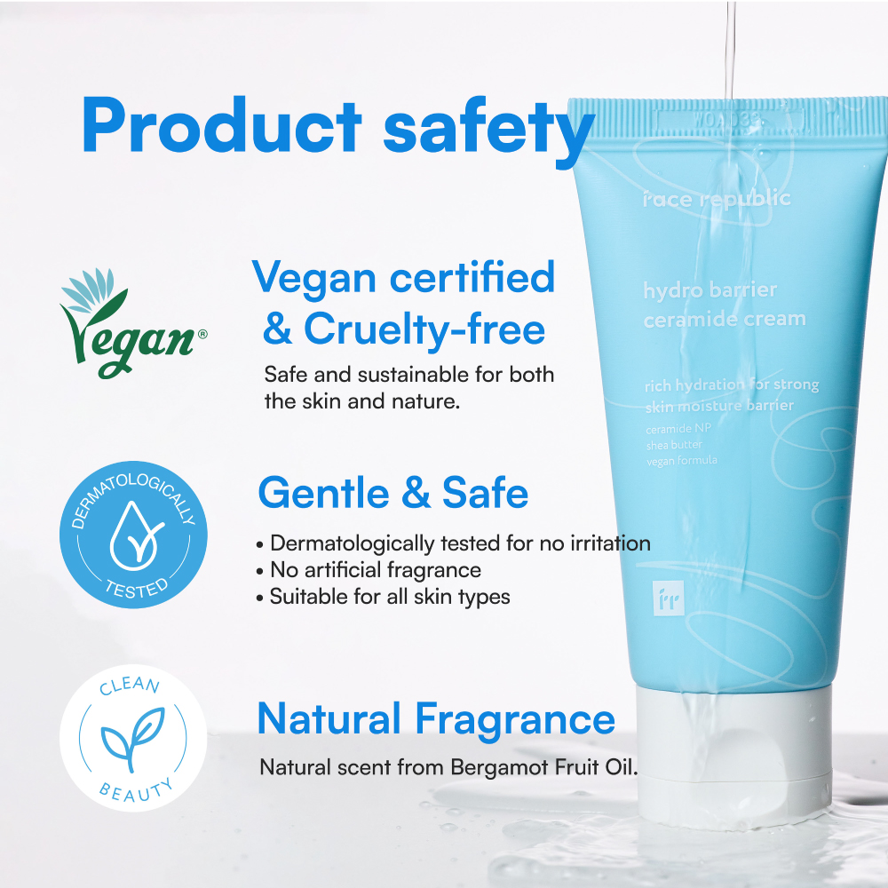 FACE REPUBLIC Hydro Barrrier Ceramide Cream 50ml for Hydration Moisturizer with Shea Butter