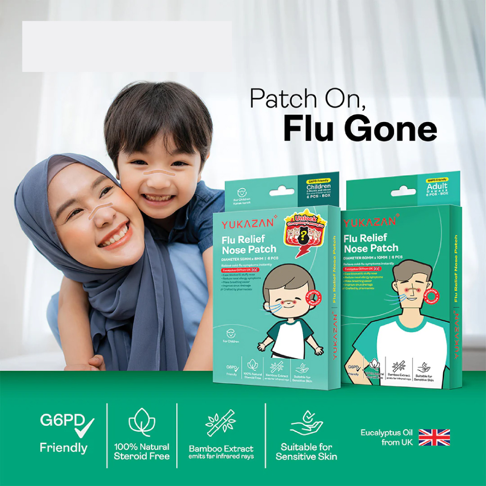 YUKAZAN Children Flu Relief Nose Patch 6's for Block Nose Relief, Selsema, Cough Relief
