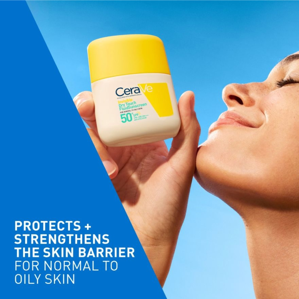CERAVE Dry Touch Fluid Sunscreen 50ml Spf50+ for Cerave Sunscreen, Cerave Sunblock
