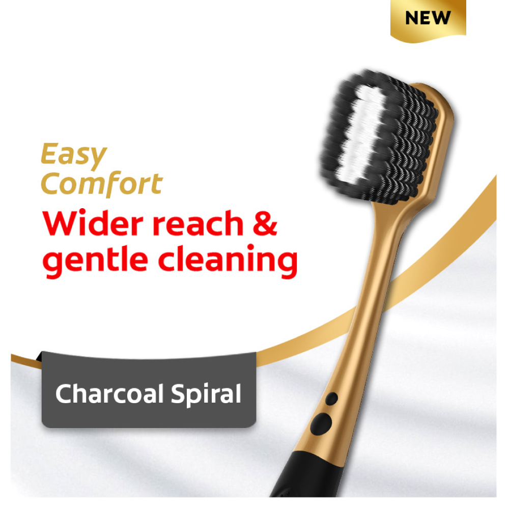 COLGATE Ultra Soft Gentle Easy Comfort Toothbrush (Charcoal Spiral) 1's for Berus Gigi