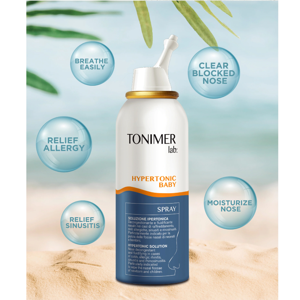 TONIMER LAB Baby Hypertonic 600Mosm/kg 100ml for Nasal Spray, Sinus Spray, Spray Hidung