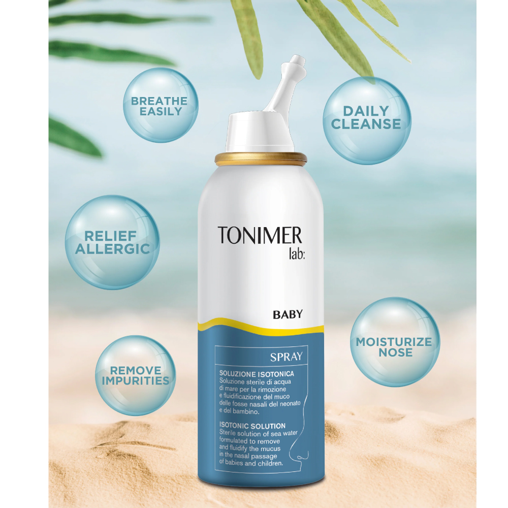 TONIMER LAB Baby Isotonic Nasal Spray 300ml for Baby Nasal Spray, Sinus Spray, Spray Hidung