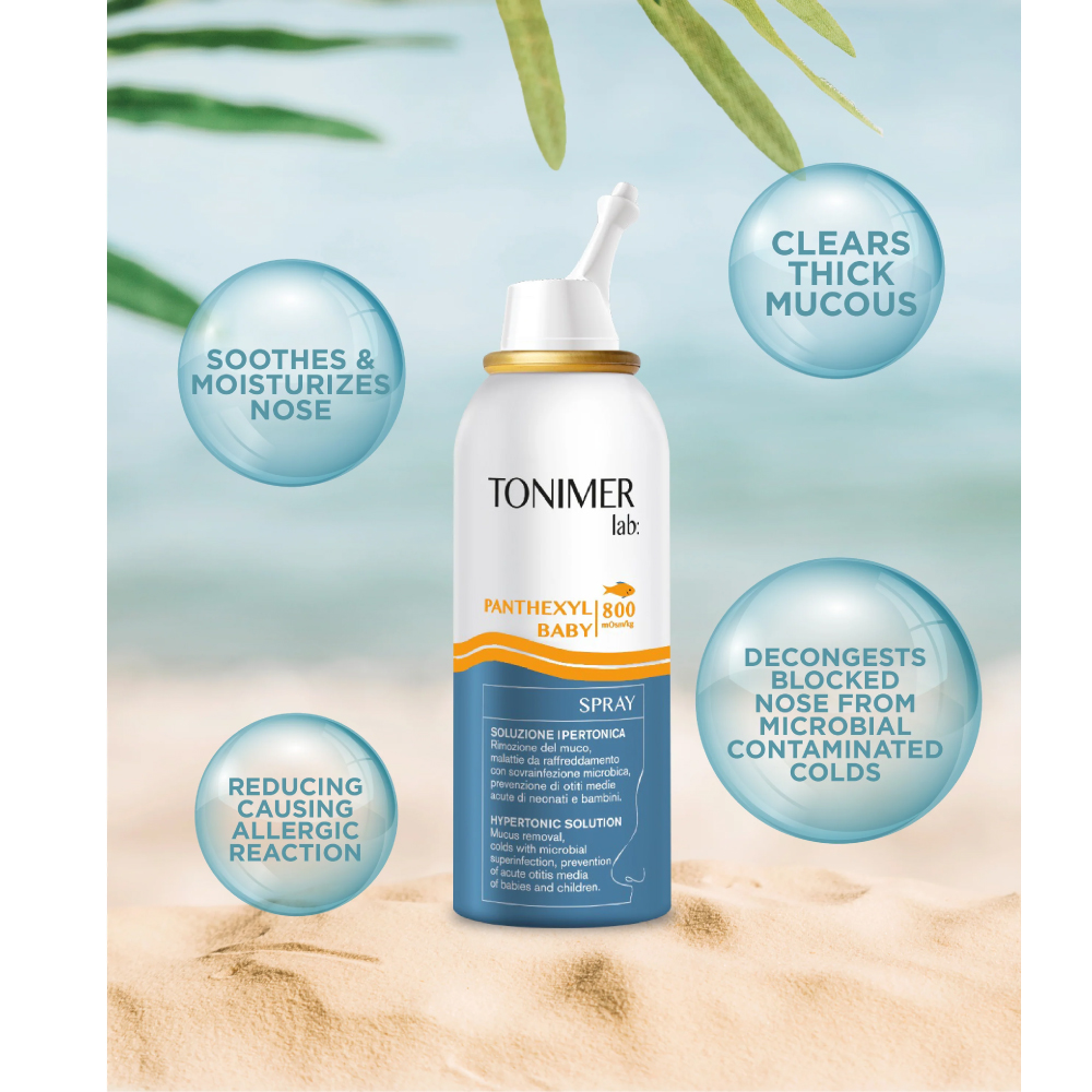 TONIMER LAB Panthexyl Spray 100ml for Blocked Nosed Relief, Sinus Relief Spray, Mucus Remover