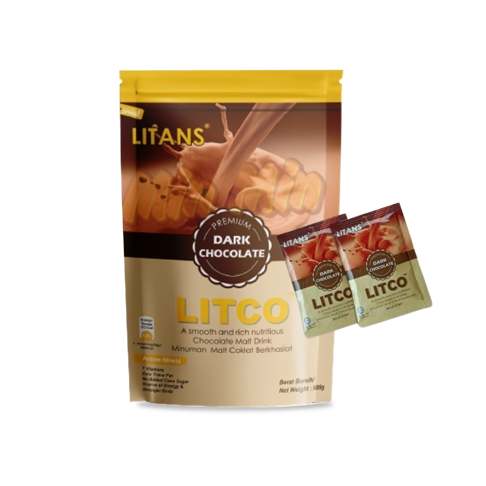LITANS Litco 15g X 15's for Chocolate Drink, Minuman Coklat, Dark Chocolate Drink
