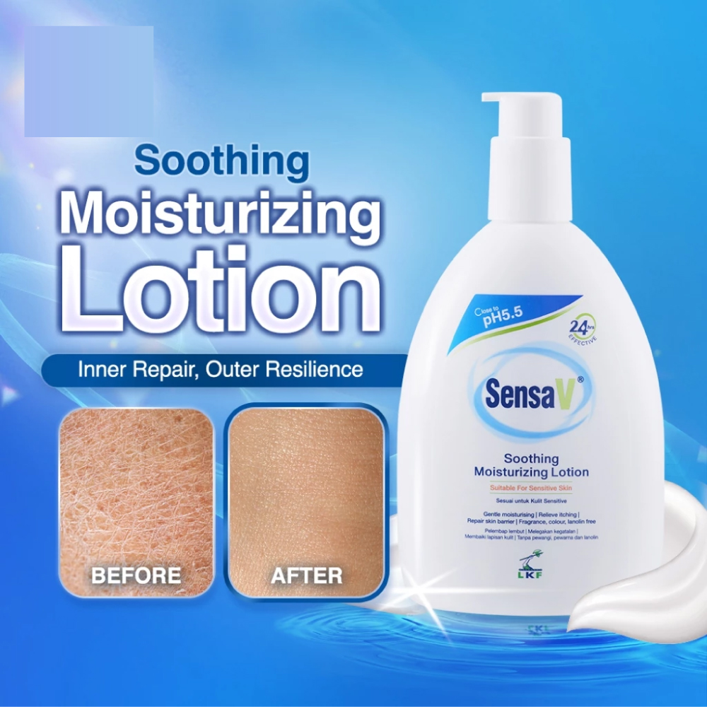 SENSAV Soothing Moisturizing Lotion for Dry Skin, Sensitive Skin Moisturizer, Losyen Kulit Kering