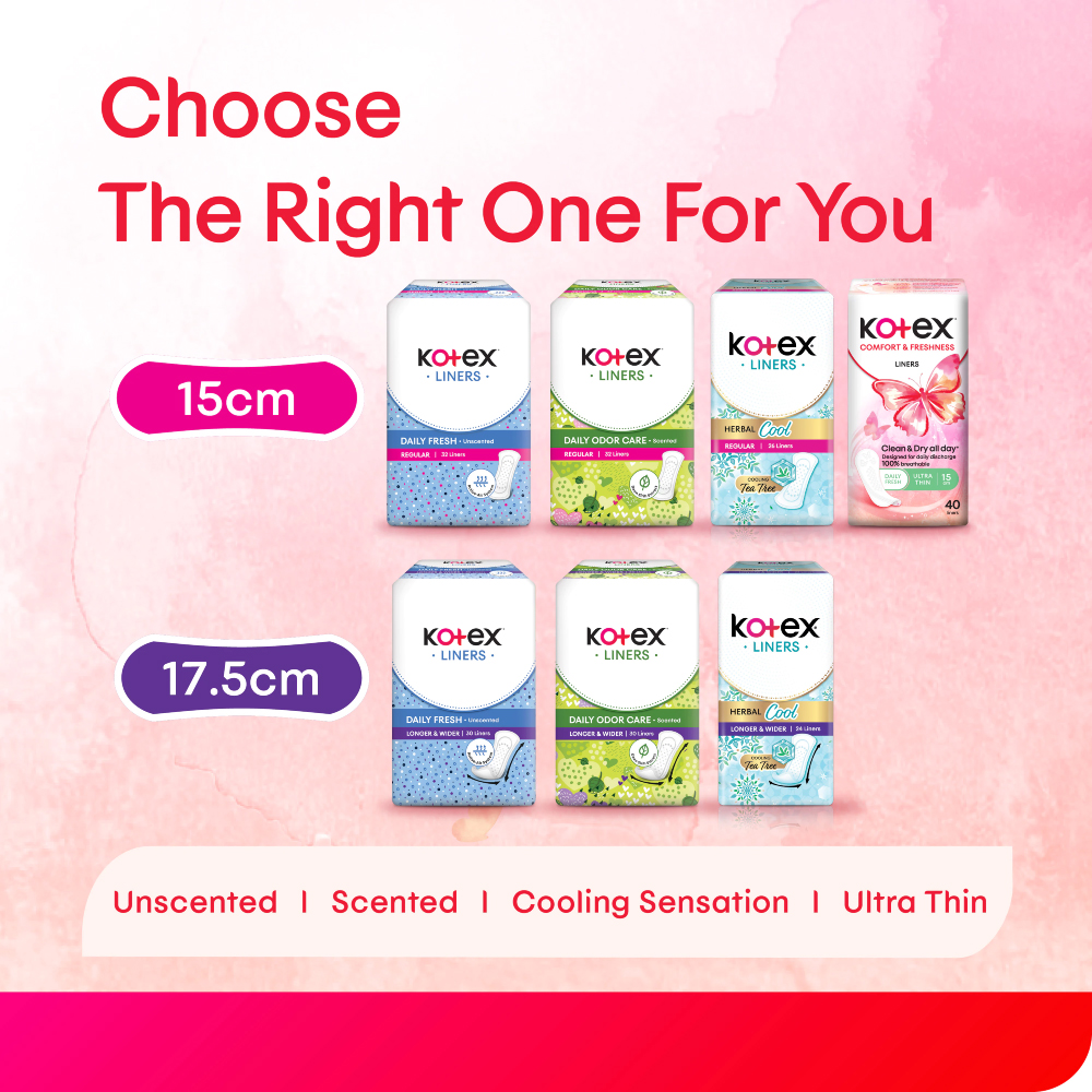 KOTEX Liner Ultra Thin Comfort & Freshness 3 X 40's for Panty Liners, Pad Liner, Sanitary Liner