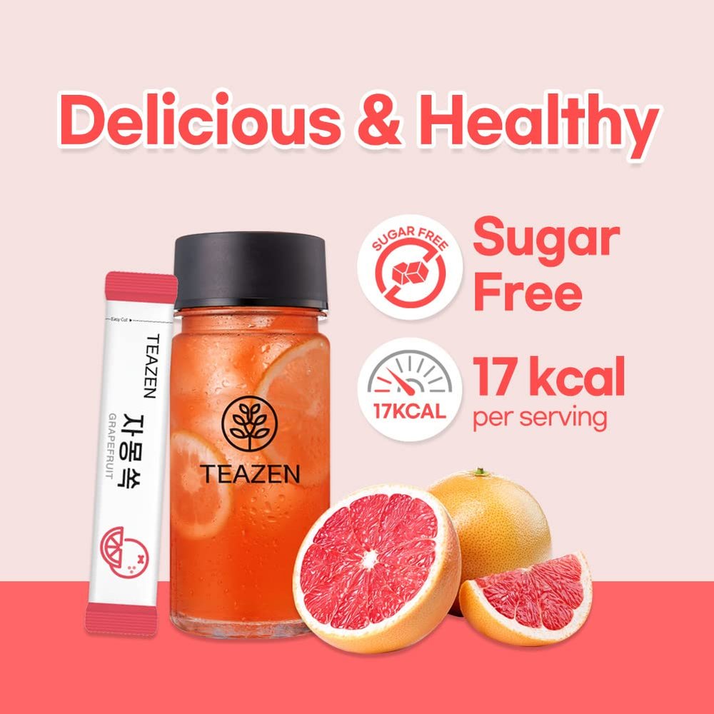 TEAZEN Grapefruit Tea 10's with Sugar Free Tea, L-carnitine Drink, Green Tea with Grapefruit