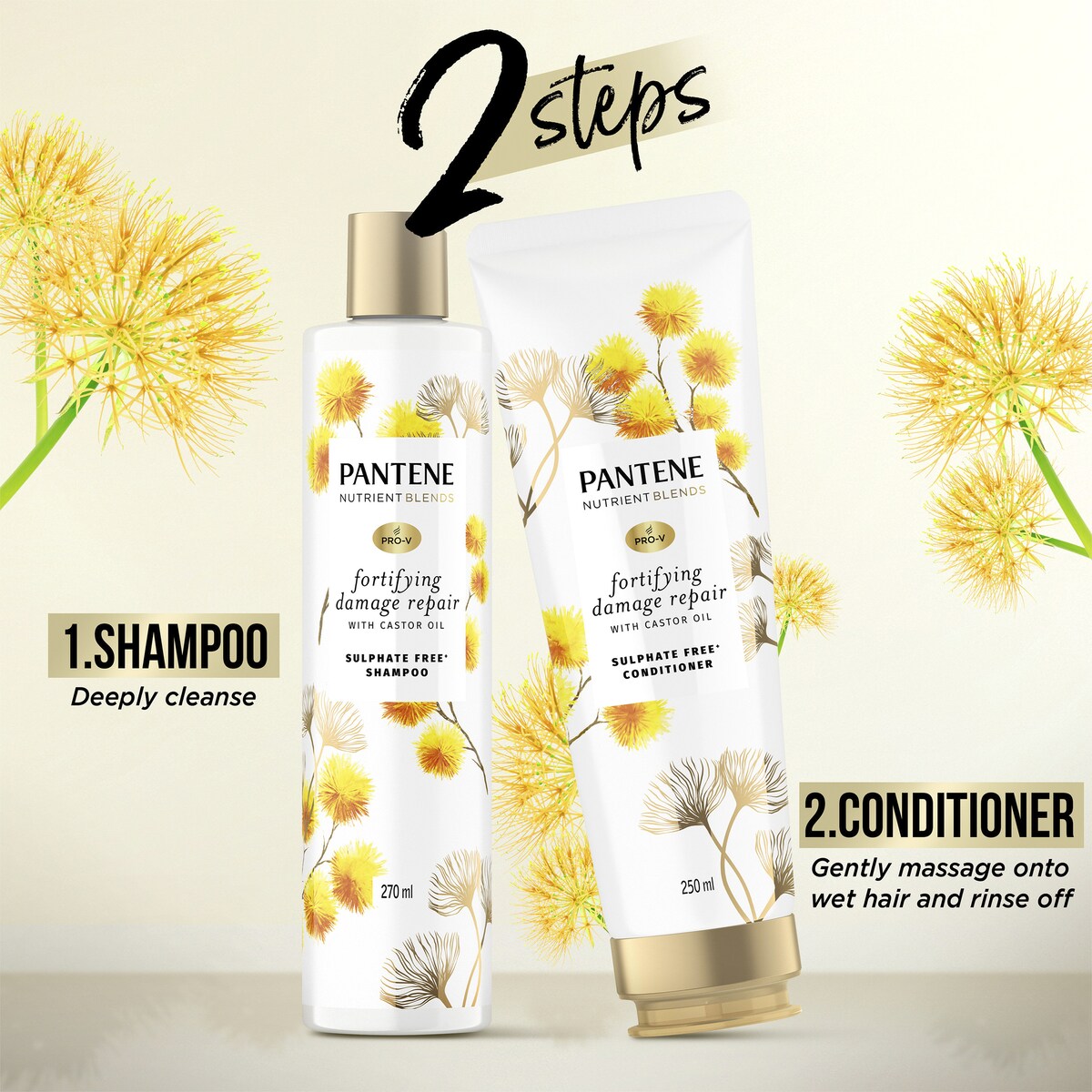 PANTENE NUTRIENT BLENDS SHAMPOO 270ML - CASTOR OIL