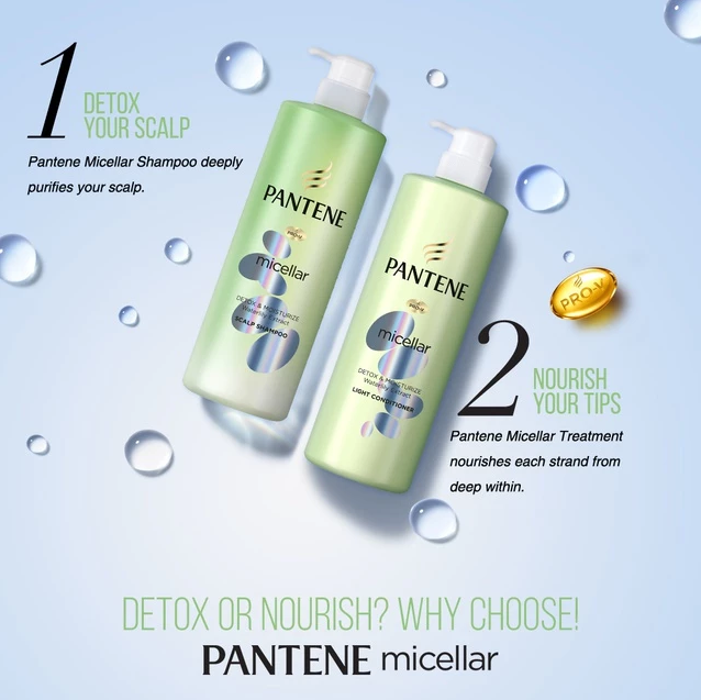 PANTENE MICELLAR SHAMPOO 530ML - DETOX & MOISTURIZE
