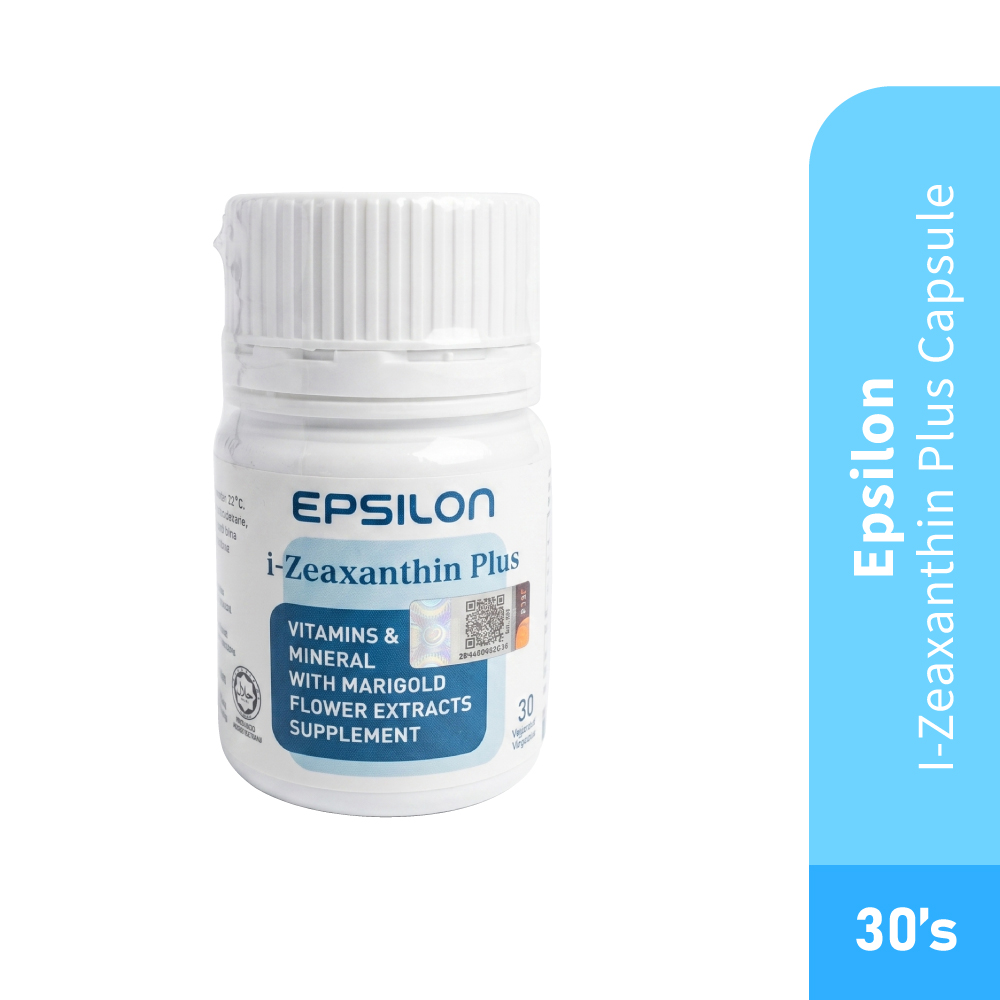 EPSILON I-Zeaxanthin Plus Capsule 30's for Eye Supplement, Lutein Supplement, Ubat Mata