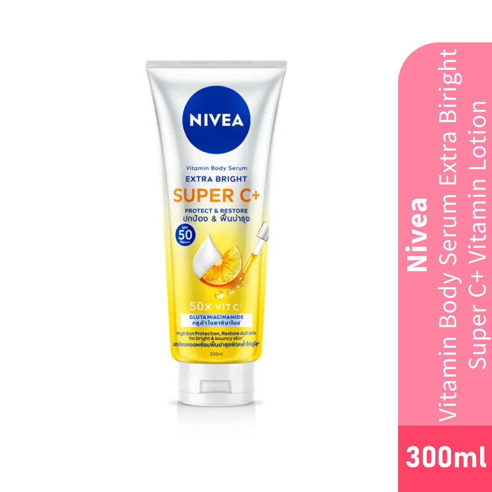NIVEA Vitamin Body Serum Extra Bright Super C+ Lotion 300ml Spf50+ for Brightening Lotion