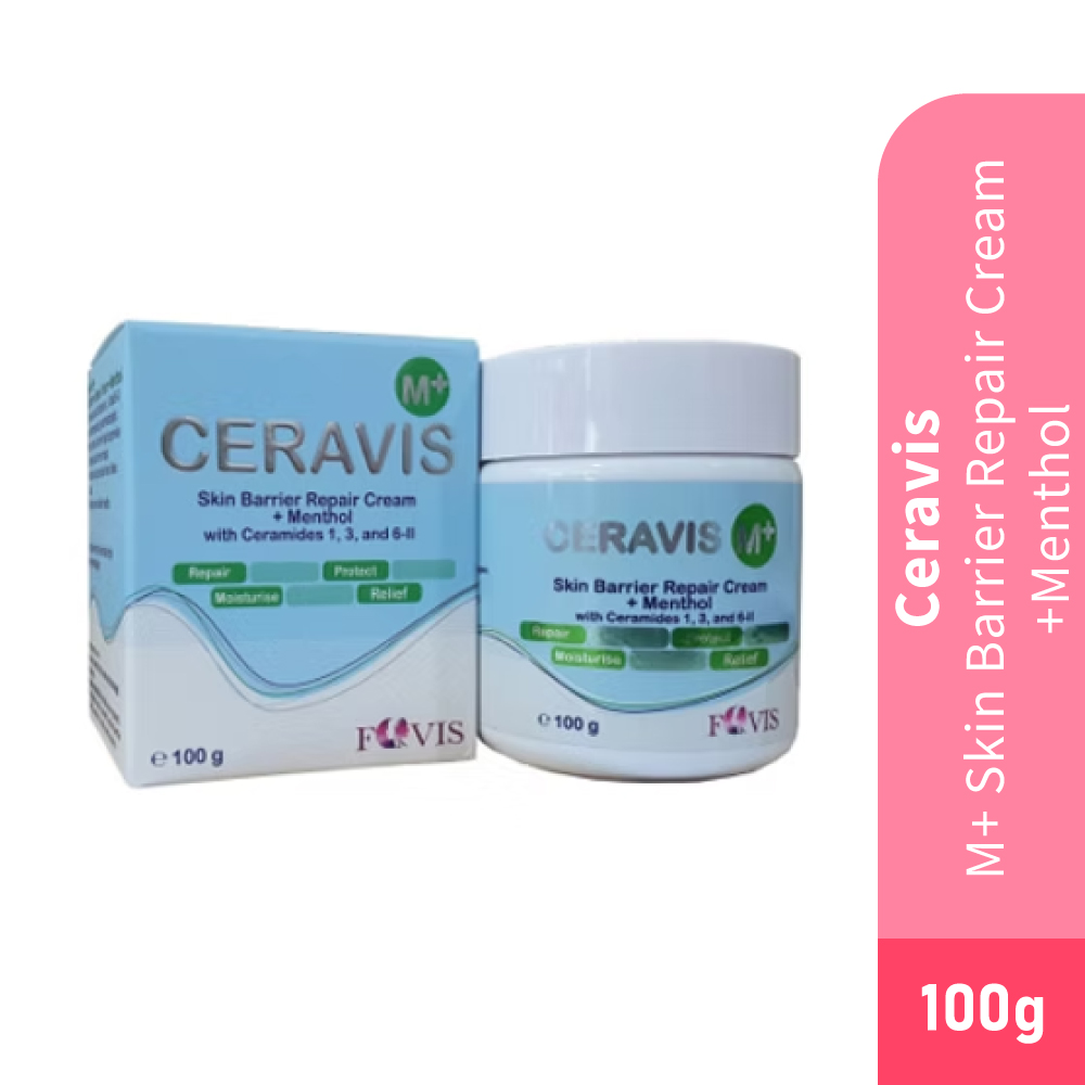 CERAVIS C+ Skin Barrier Repair Cream + Menthol 100g for Dry Skin, Sensitive Skin, Ceramide Cream