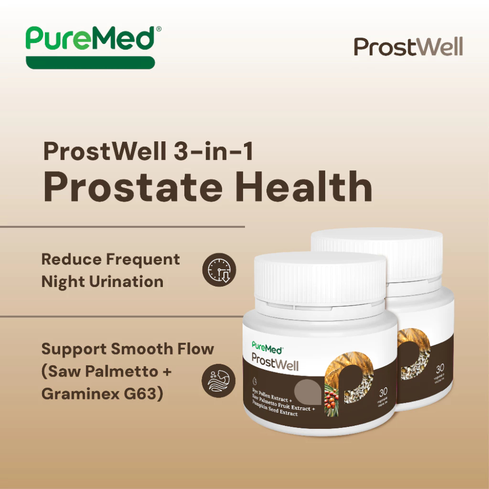 PUREMED Prostwell 2X30's for Prostate and Urinary Tract Supplement, Saw Palmeto Supplement