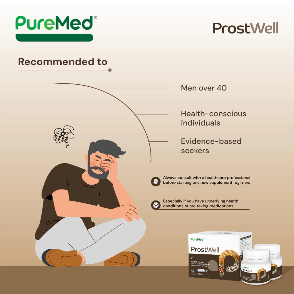 PUREMED Prostwell 2X30's for Prostate and Urinary Tract Supplement, Saw Palmeto Supplement