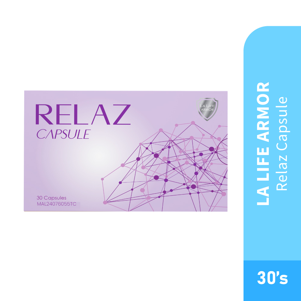 LA LIFE ARMOR Relaz Plus Capsule 30's for Anxiety Relief, Insomnia Supplement, Stress Relief