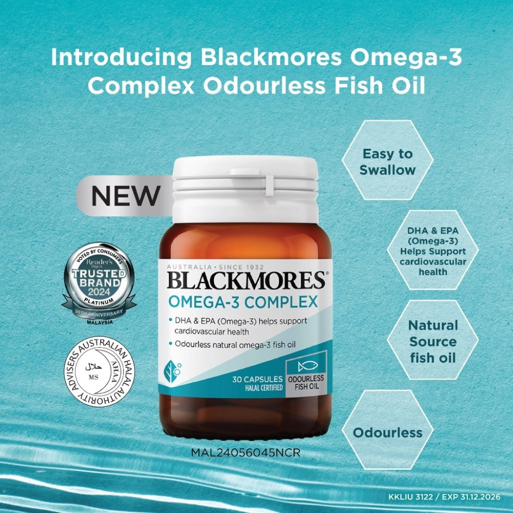 BLACKMORES Omega-3 Complex Gold 30's with Dha, Epa, Fish Oil Supplement, Blackmores Fish Oil