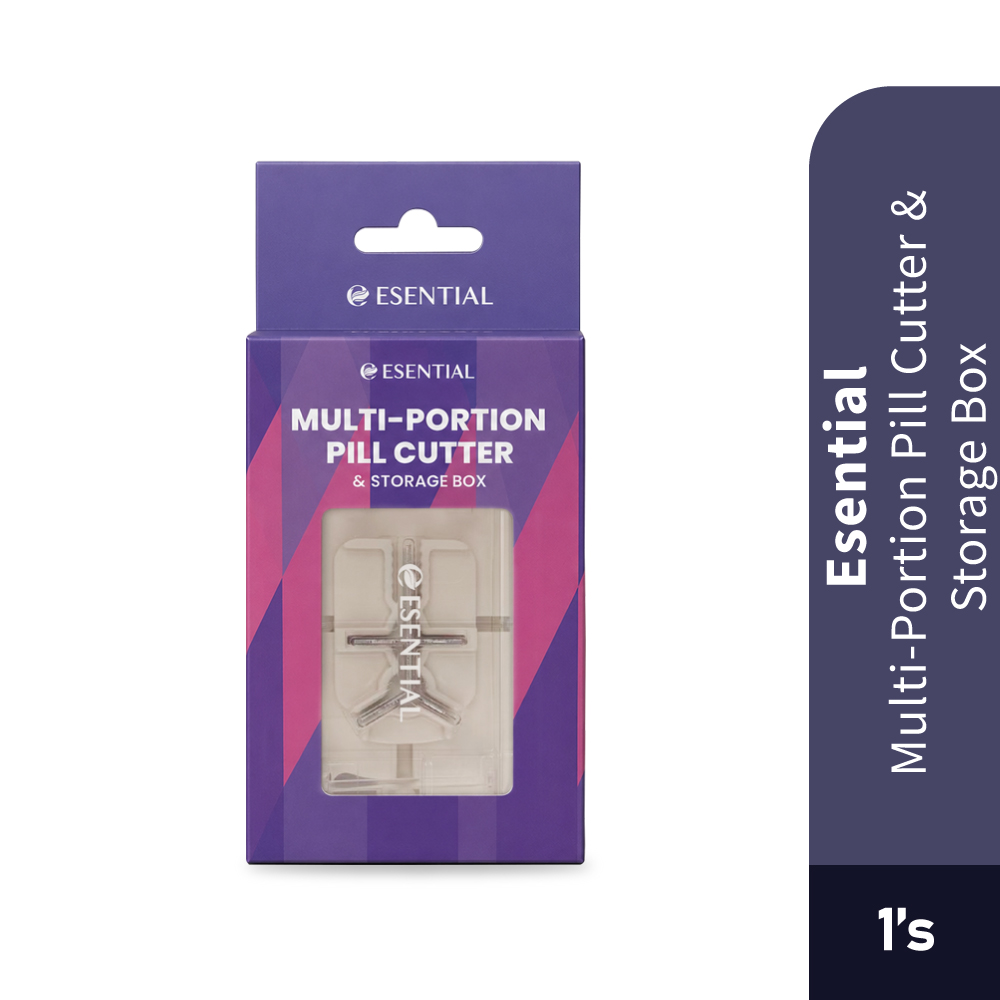 ESENTIAL Multi Portion Pill Cutter & Storage Box 1's for Pemotong Ubat, Pill Storage