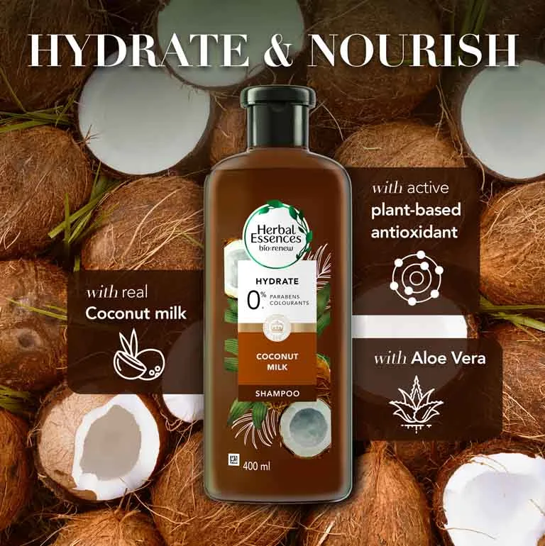 HERBAL ESSENCES SHAMPOO 600ML (BIO RENEW) - COCONUT MILK
