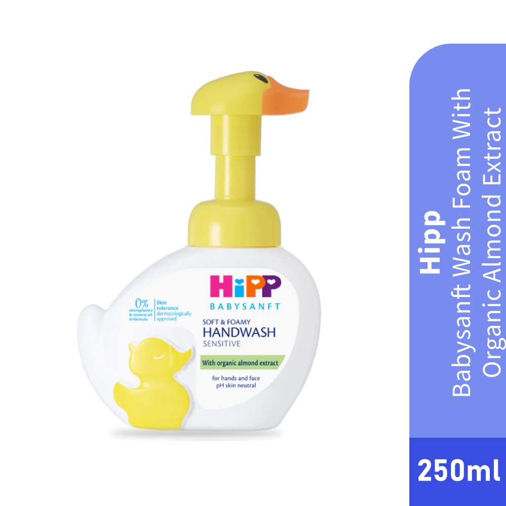 HIPP Babysanft Wash Foam with Organic Almond Oil 250ml for Face and Hand Foam Wash