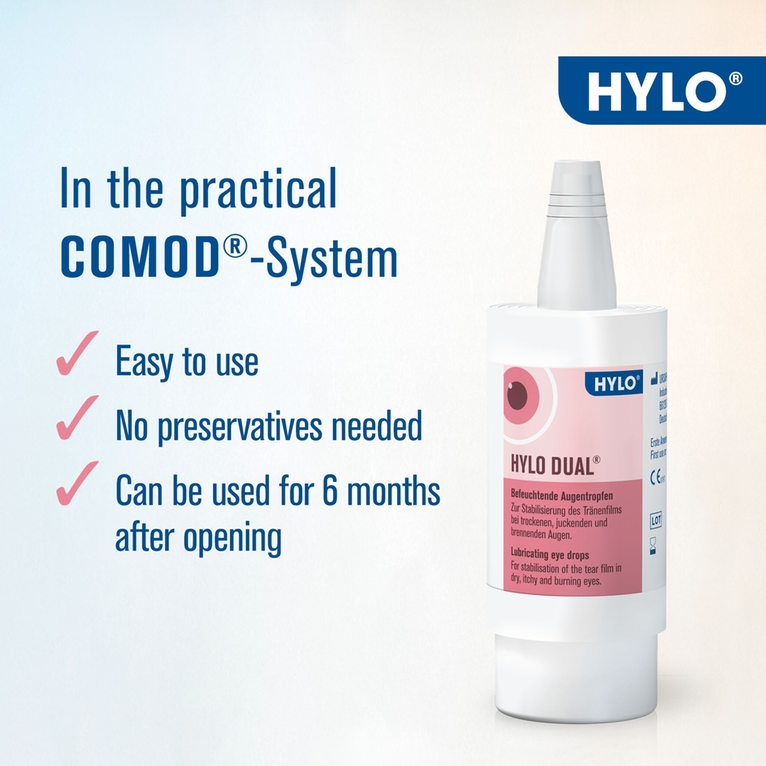 HYLO-DUAL Eye Drops 10ml for Dry Eyes, Eyes Lubricant