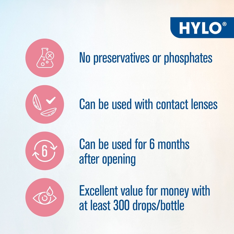 HYLO-DUAL Eye Drops 10ml for Dry Eyes, Eyes Lubricant