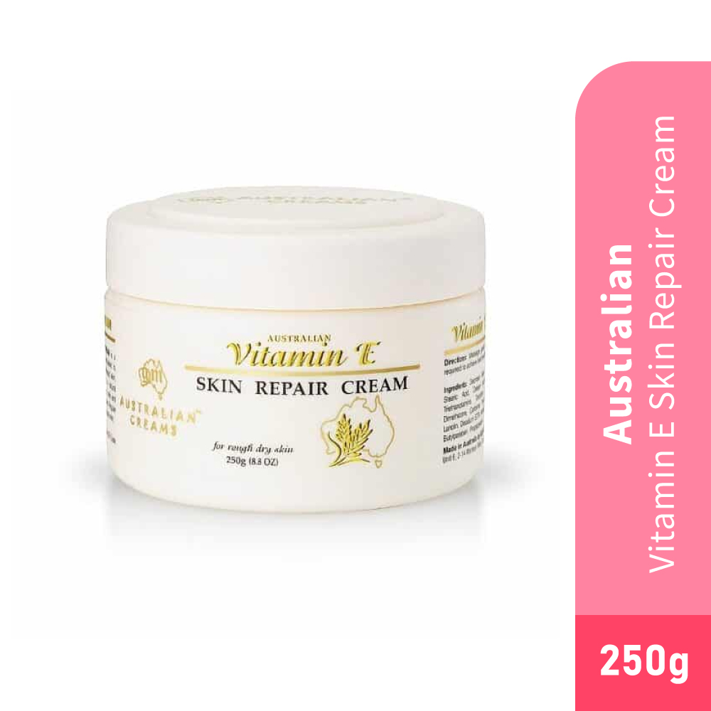 AUSTRALIAN Vitamin E Skin Repair Cream 250g for Rough Dry Skin, Krim Kulit Kering