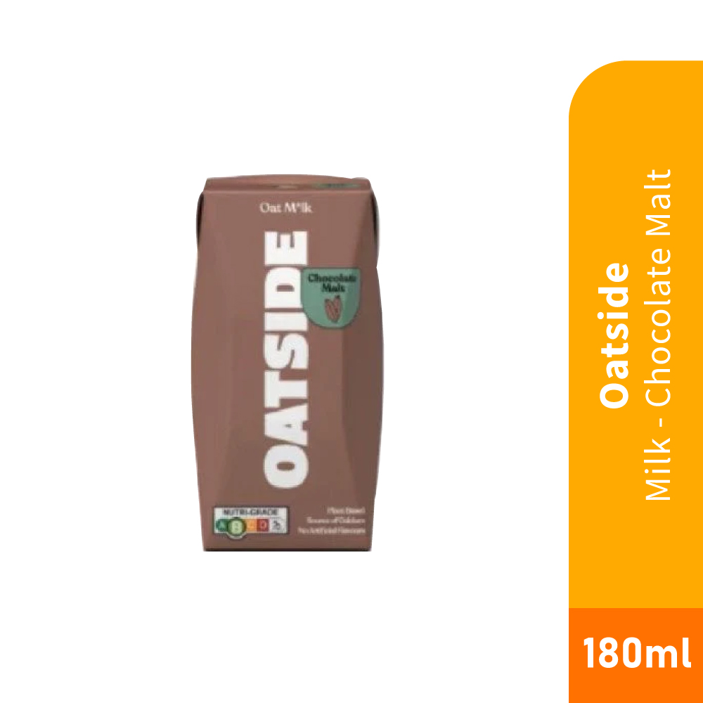 OATSIDE Milk 180ml - Chocolate Malt, Vegan Milk, Oatside Barista,Oat Milk, Susu Oat