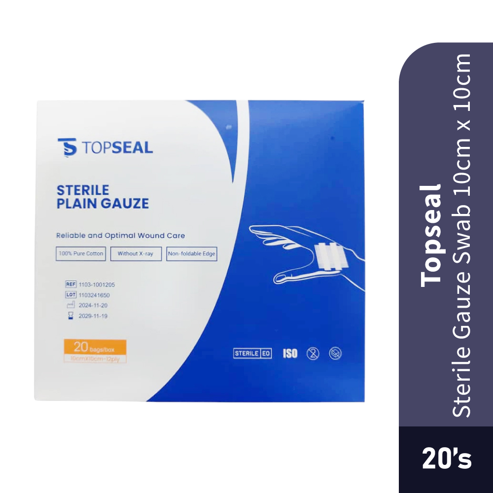 TOPSEAL Sterile Gauze Swab 20's for Wound Dressing, Gauze Dressing, Sterile Dressing