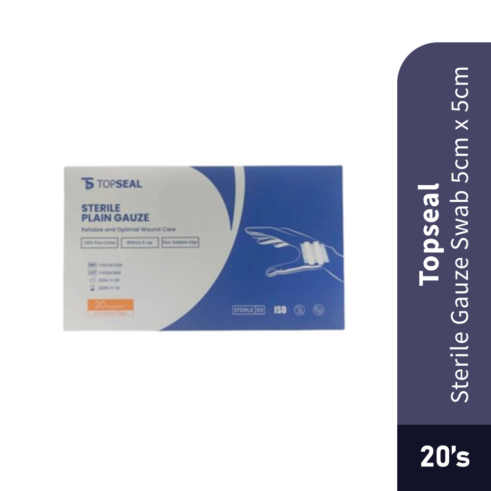 TOPSEAL Sterile Gauze Swab 20's for Wound Dressing, Gauze Dressing, Sterile Dressing