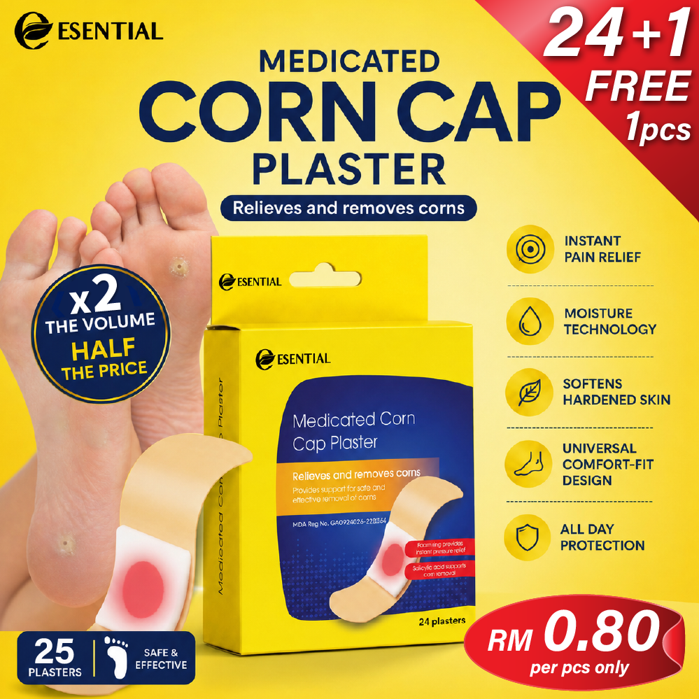 ESENTIAL Medicated Foot Corn Cap Plaster 24's for Foot Cap, Ubat Ketuat, Plaster Ketuat Kaki
