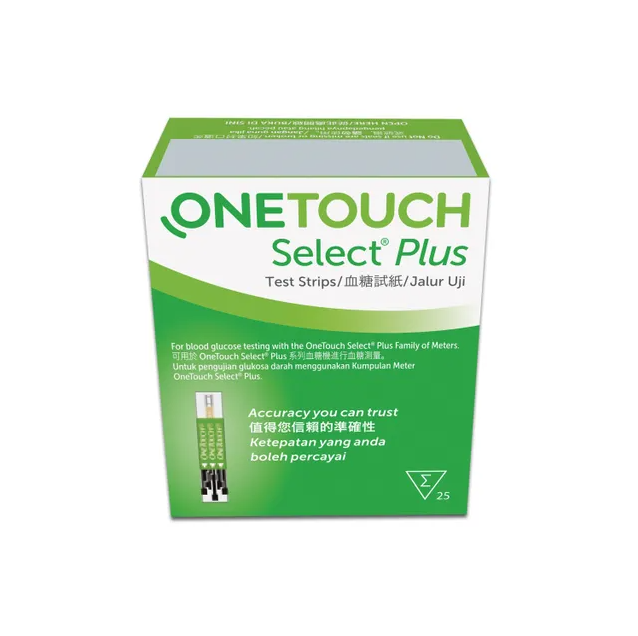 ONE TOUCH SELECT PLUS STRIP 25'S FOR BLOOD GLUCOSE METER