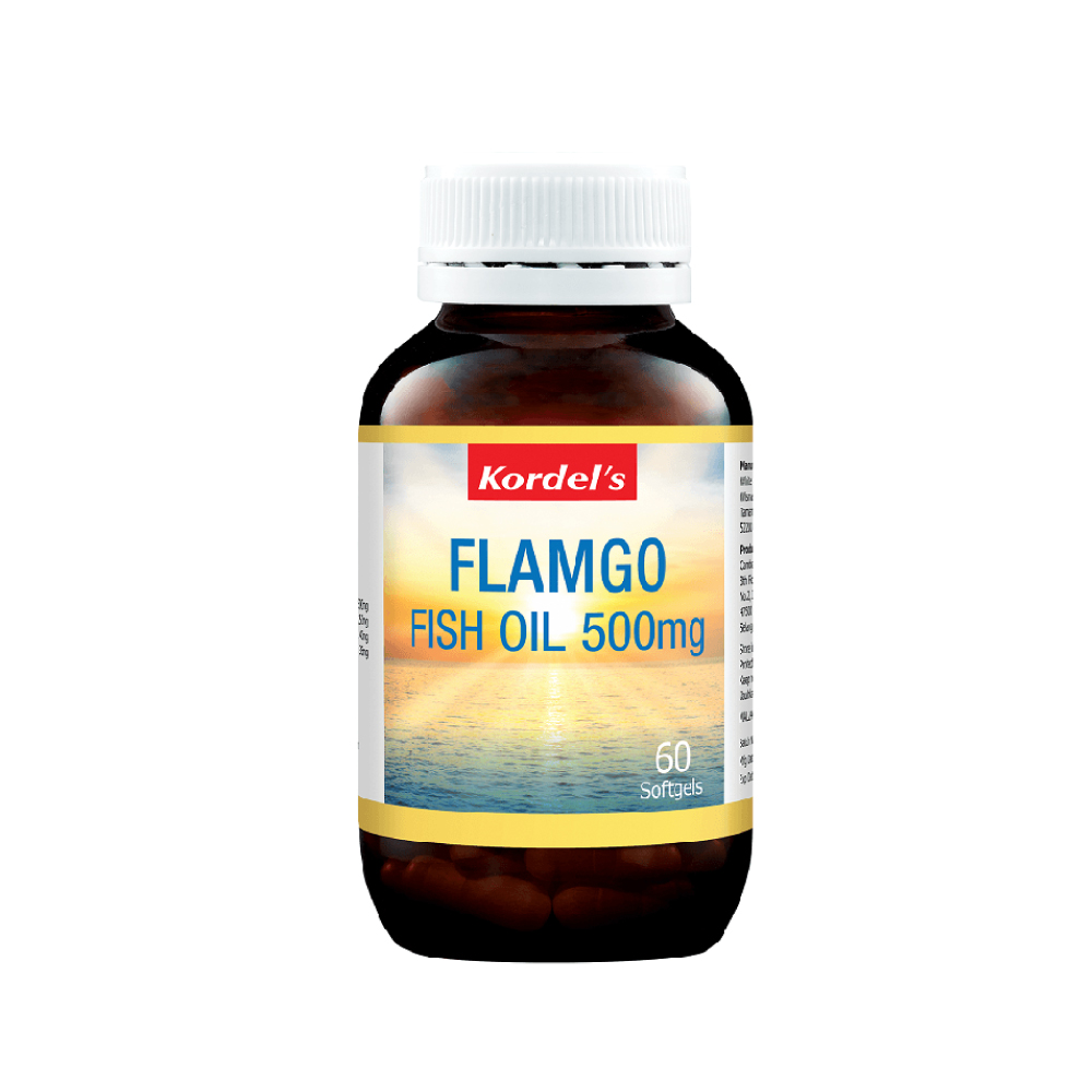 KORDEL'S Flamgo Fish Oil 500mg 60's for Inflammation Supplement with DHA Supplement