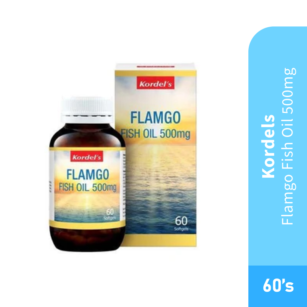 KORDEL'S Flamgo Fish Oil 500mg 60's for Inflammation Supplement with DHA Supplement