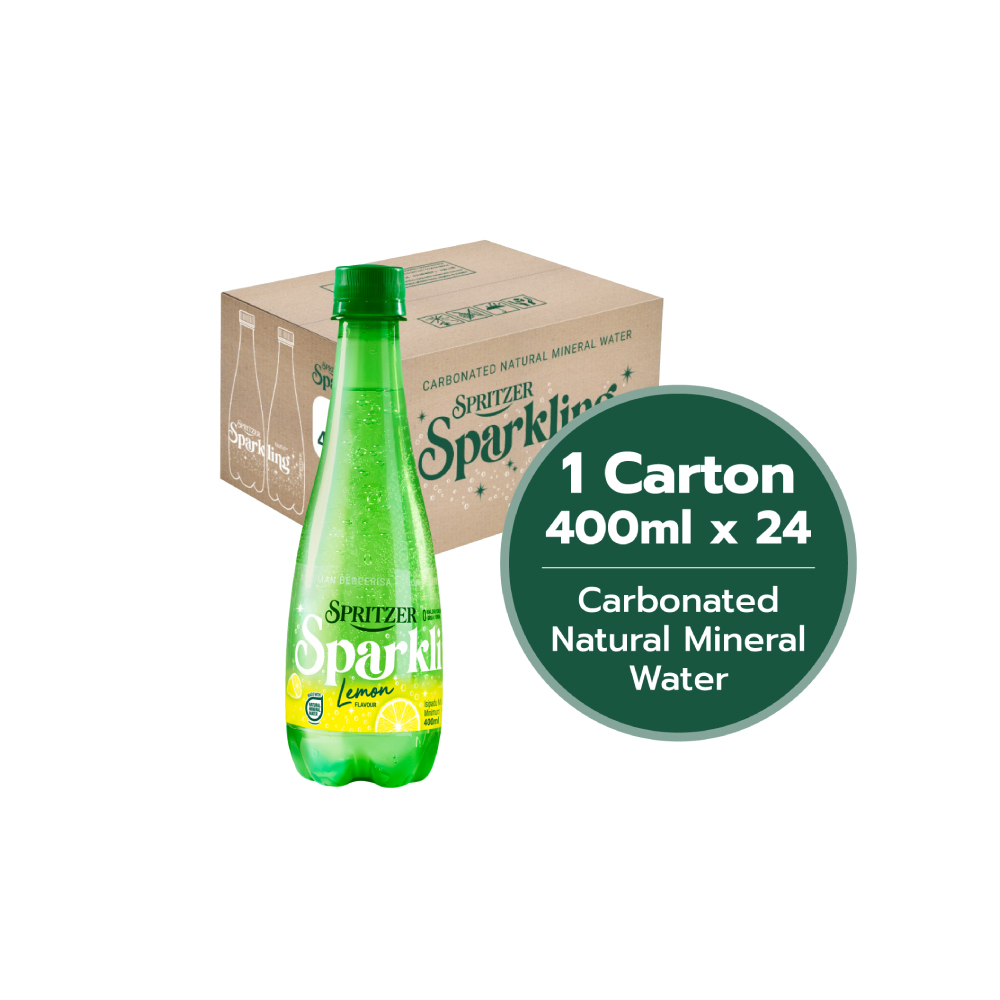 SPRITZER Sparkling Water 400ml (1's / 24's) - Lemon for Air Sparkling, Carbonated Water