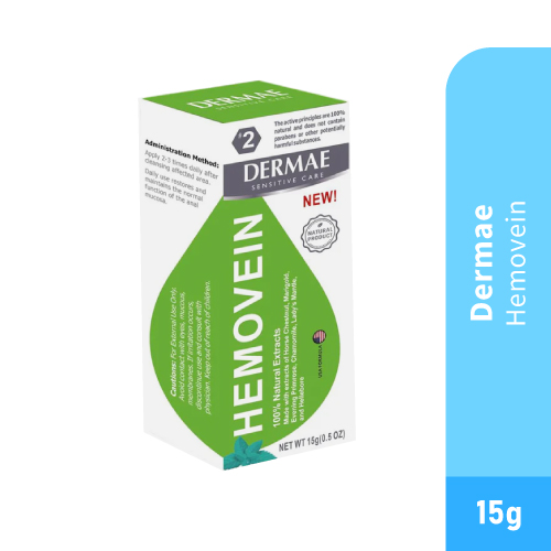 DERMAE Hemovein 15g for Hemorrhoid Cream, Anal Itching Cream, Krim Buasir, Ubat Buasir
