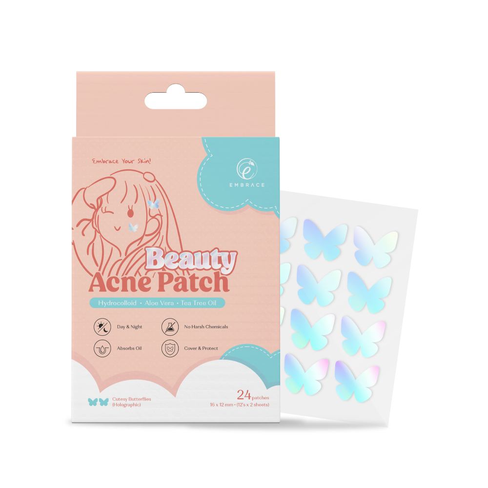 EMBRACE Beauty Acne Colour Patch (24's / 12's) - Cutesy Butterflies for Acne Patch, Patch Jerawat