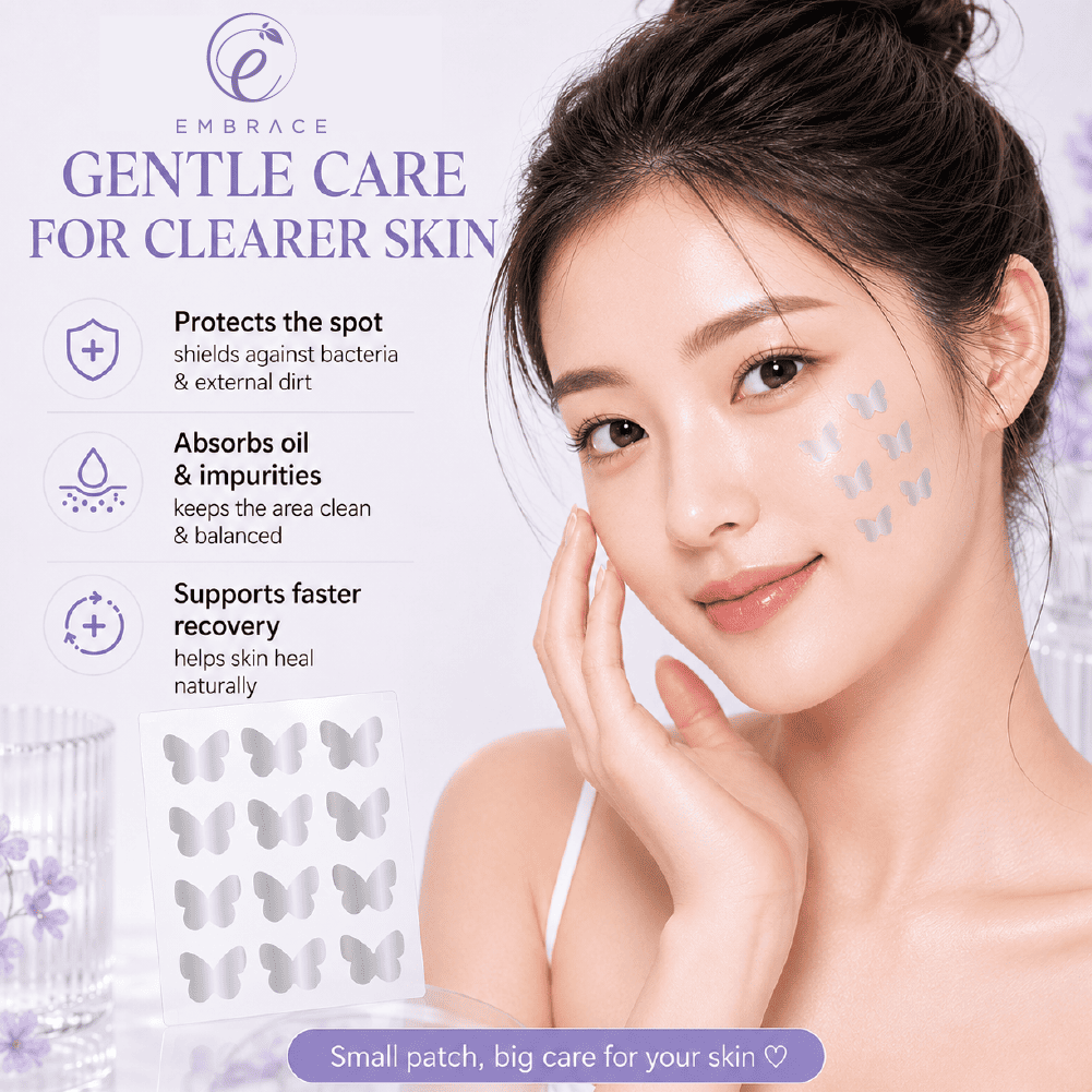 EMBRACE Beauty Acne Colour Patch (24's / 12's) - Cutesy Butterflies for Acne Patch, Patch Jerawat