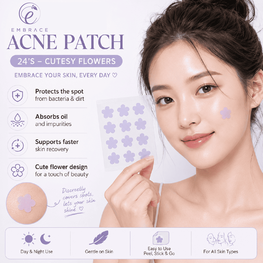 EMBRACE Beauty Acne Colour Patch (24's / 12's) - Flower Petals for Acne Patch, Patch Jerawat