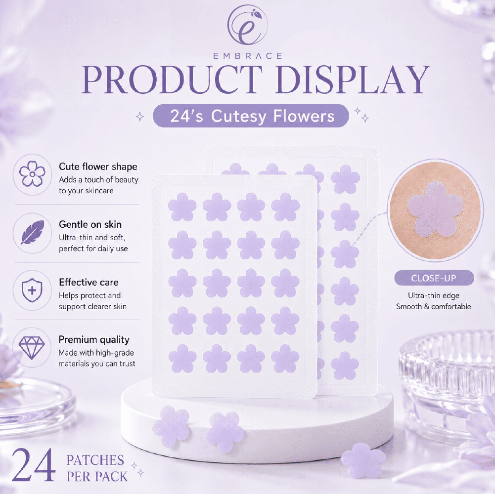 EMBRACE Beauty Acne Colour Patch (24's / 12's) - Flower Petals for Acne Patch, Patch Jerawat