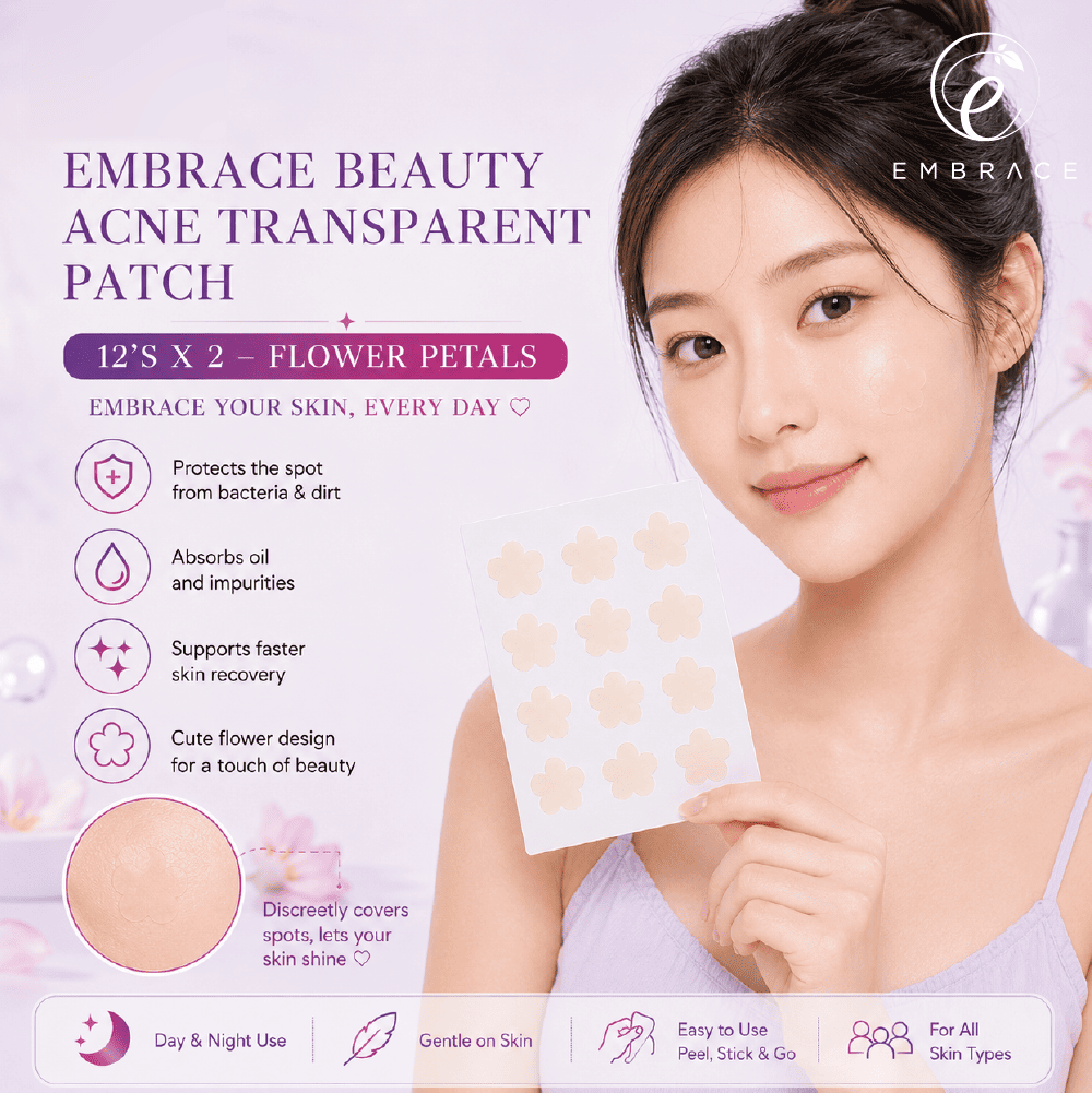 EMBRACE Beauty Acne Transparent Patch (24's / 12's) - Flower Petals for Acne Patch, Patch Jerawat