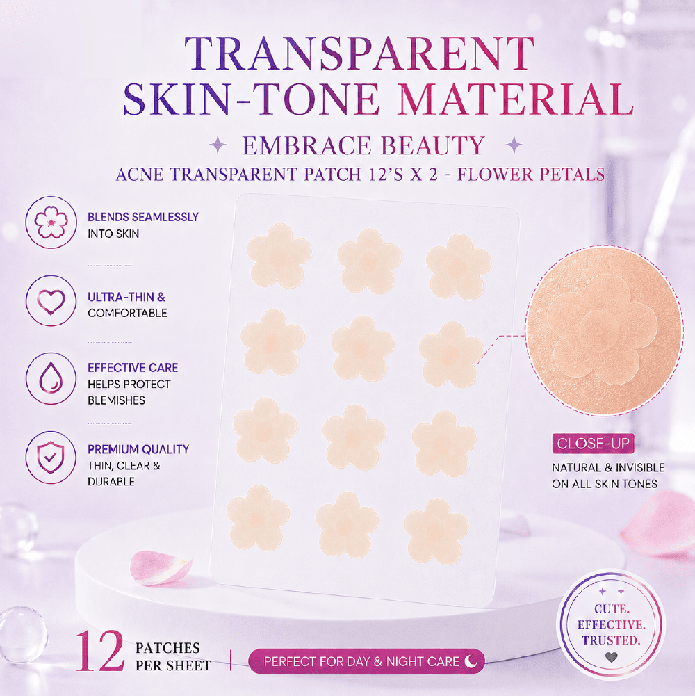 EMBRACE Beauty Acne Transparent Patch (24's / 12's) - Flower Petals for Acne Patch, Patch Jerawat