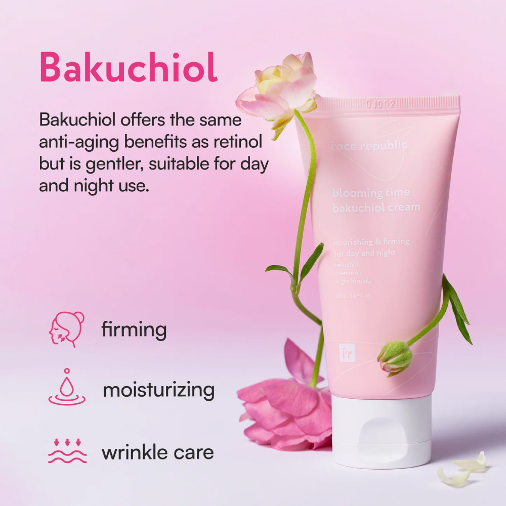 FACE REPUBLIC Blooming Time Bakuchiol Cream 50ml for Anti Aging Cream, Face Cream, Krim Muka