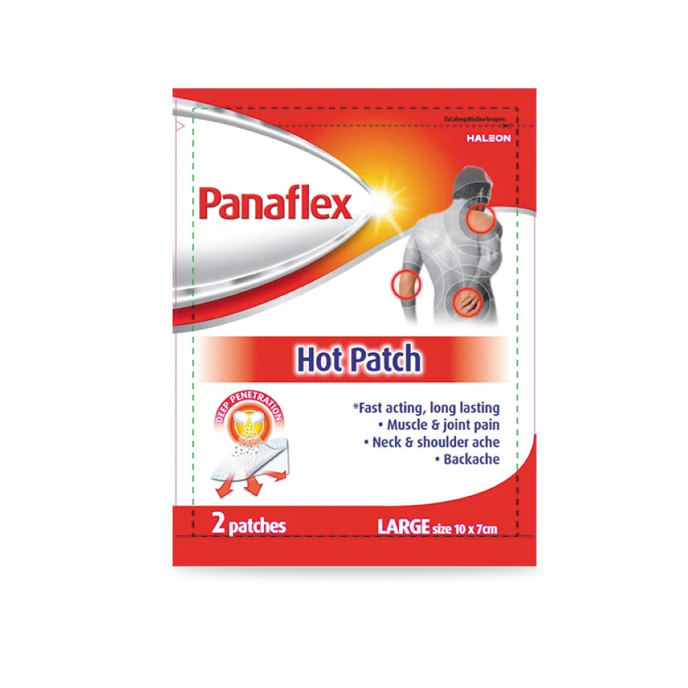 PANAFLEX Patch Large Cool/Hot 10cm X 7cm 2's for Pain Relief Patch, Patch Sakit Badan