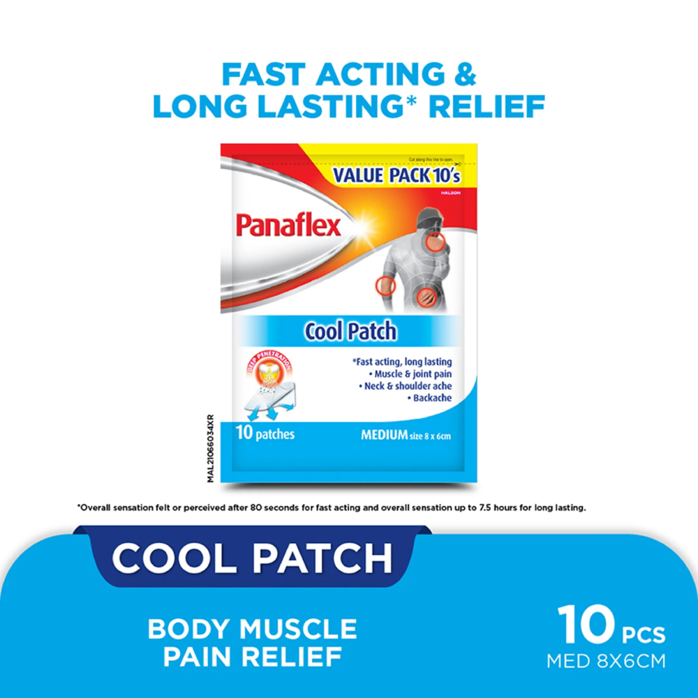 PANAFLEX Patch Large Cool/Hot 10cm X 7cm 2's for Pain Relief Patch, Patch Sakit Badan