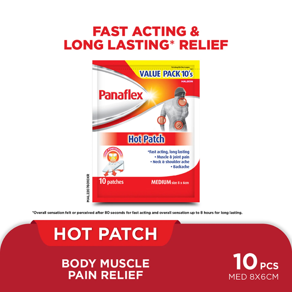 PANAFLEX Patch Large Cool/Hot 10cm X 7cm 2's for Pain Relief Patch, Patch Sakit Badan