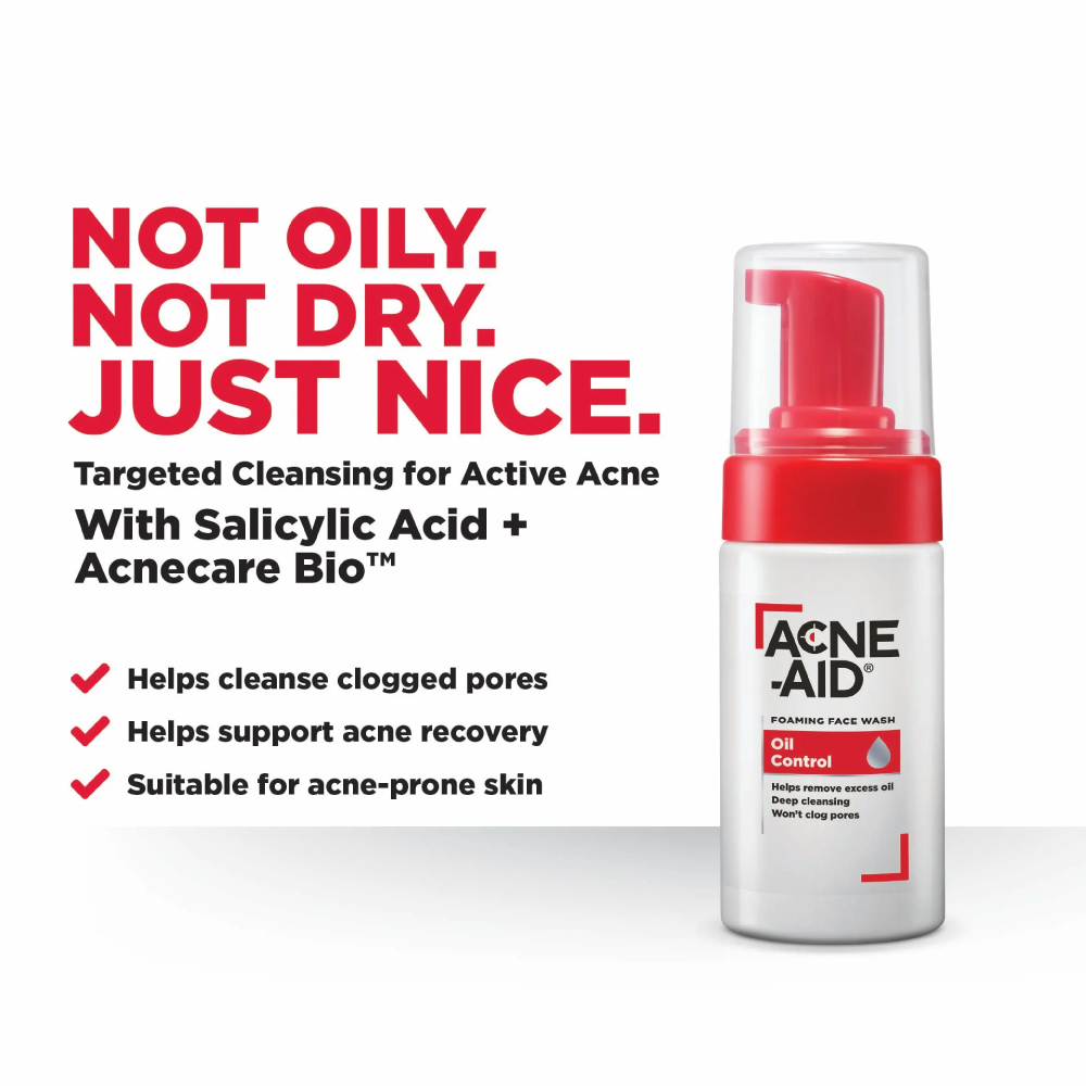 ACNE-AID Foaming Face Wash 100ml for Acne Face Wash, Acne Cleanser, Pencuci Muka