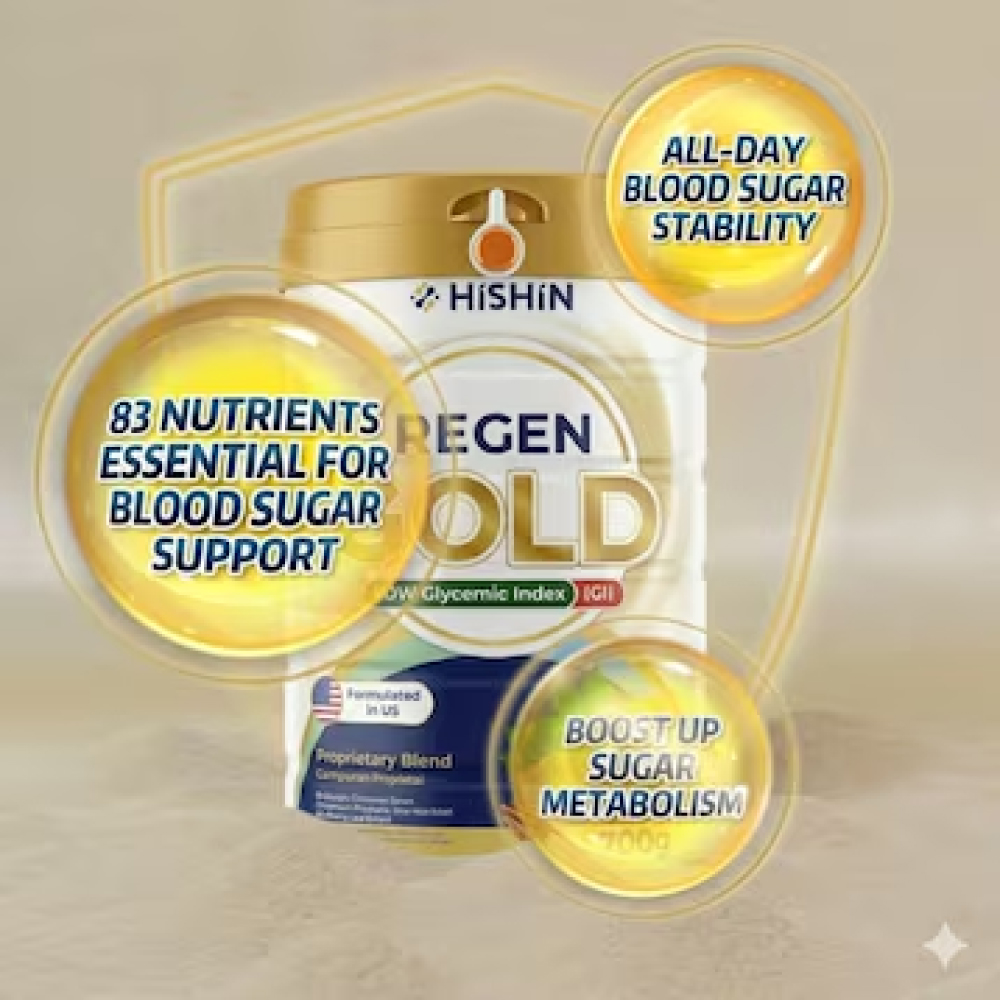 HISHIN Regen Gold 700g for Low GI Milk Powder, Adult Milk Powder, Susu Diabetes