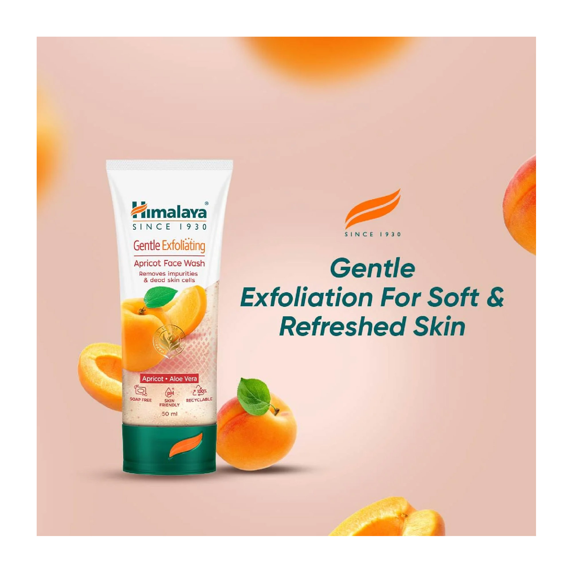 HIMALAYA Gentle Exfoliating Daily Face Wash 50ml for Gentle and mild exfoliating cleanser, 温和去角质洁面
