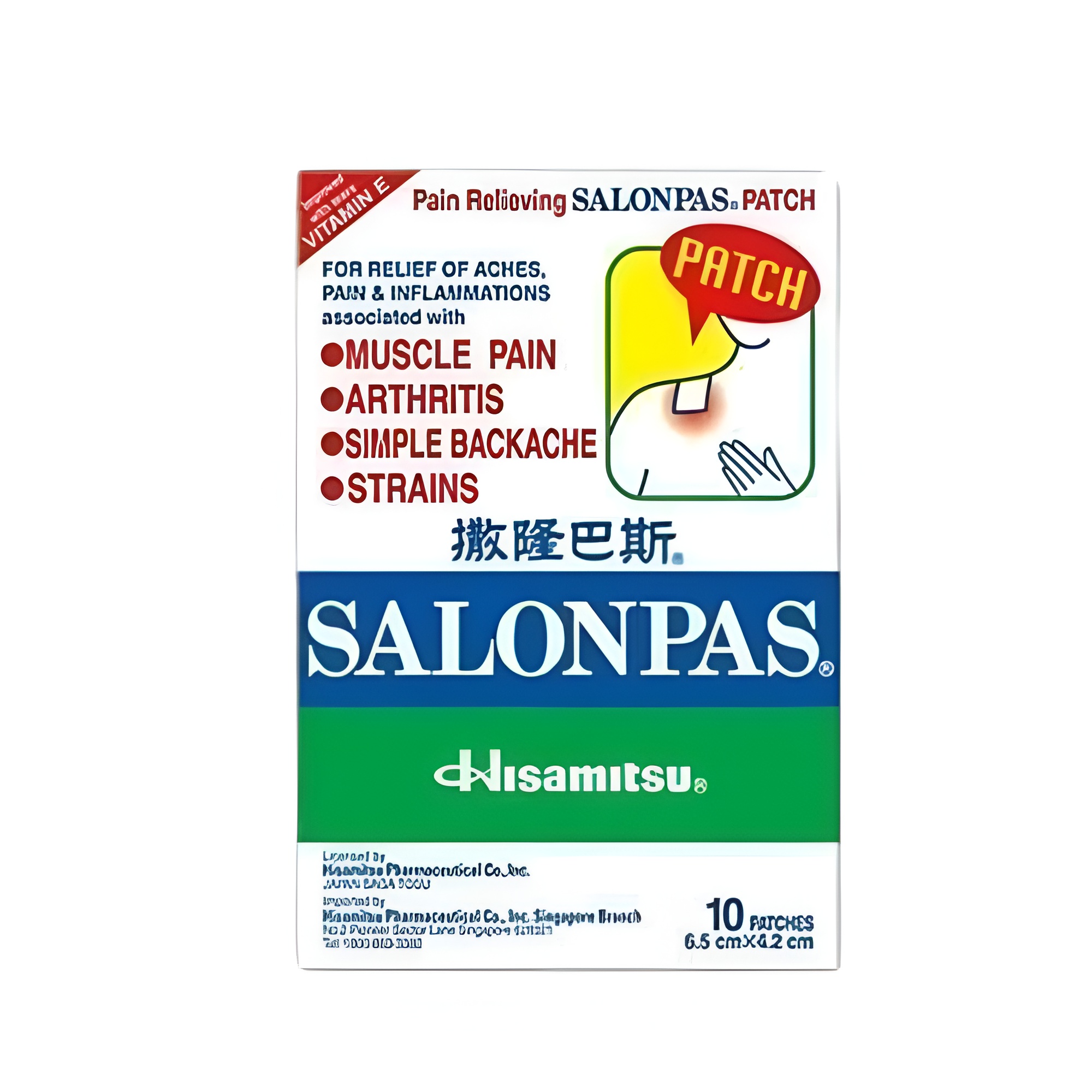 HISAMITSU Salonpas Plaster 10's for Back, Joint Pain Relief Patch, 肌肉, 背部关节止痛贴